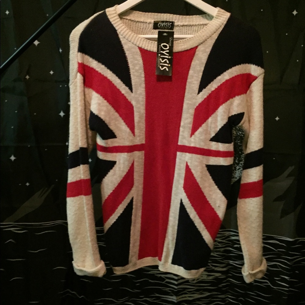 UK Flag Knit Pullover. Size Small/2-4.